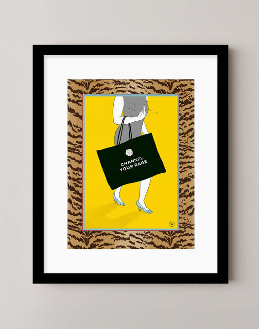 channel-your-rage-fashion-art-print-black-frame - Morgan Lindsay Nelson