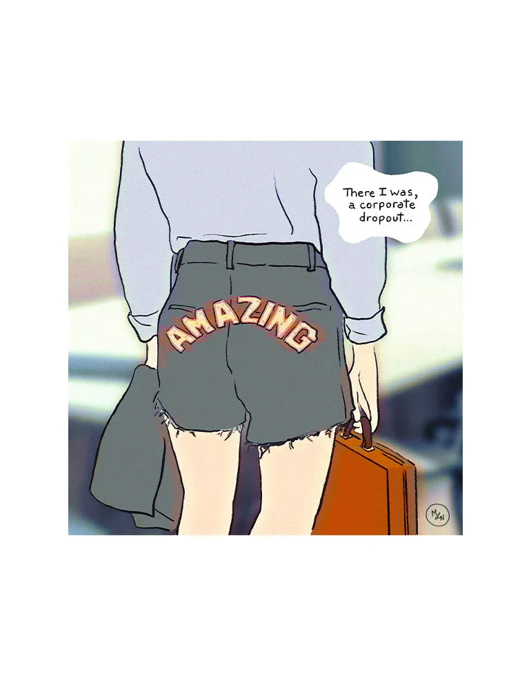 Go Be Amazing illustration art print, giftable for celebrating freelance career milestones.