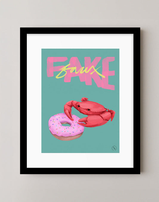 imitation-crab-lettering-art-print-black-frame - Morgan Lindsay Nelson